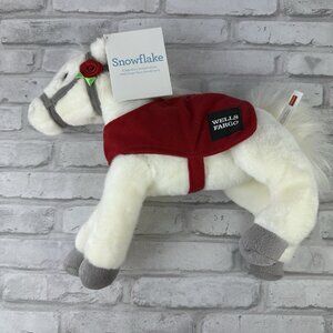 Wells Fargo 15" Legendary Pony Snowflake 2011 White Horse Plush Pasadena NWT